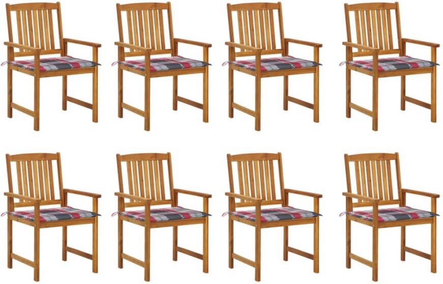 VidaXL Tuinstoelen 8 st met kussens massief acaciahout - Foto 3
