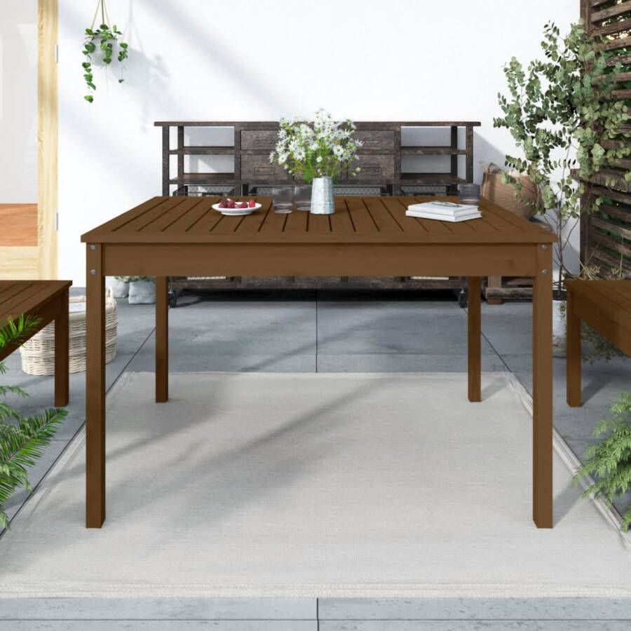 VIDAXL Tuintafel 121x82 5x76 cm massief grenenhout honingbruin