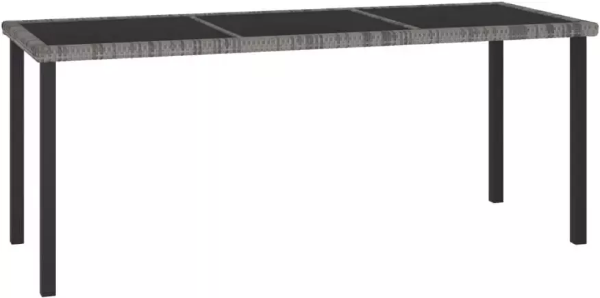 VIDAXL Tuintafel 180x70x73 cm poly rattan grijs - Foto 4