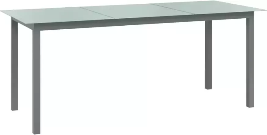 VIDAXL Tuintafel 190x90x74 cm aluminium en glas lichtgrijs - Foto 4