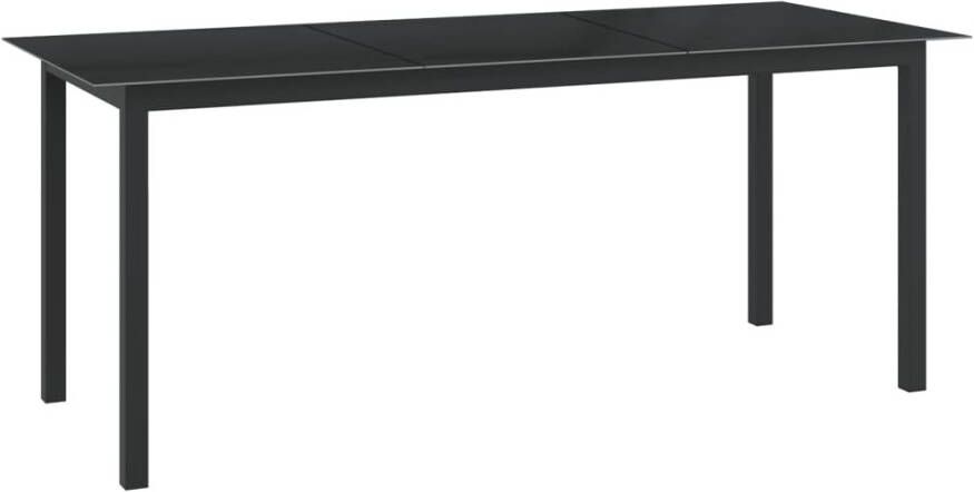 VIDAXL Tuintafel 190x90x74 cm aluminium en glas zwart - Foto 4