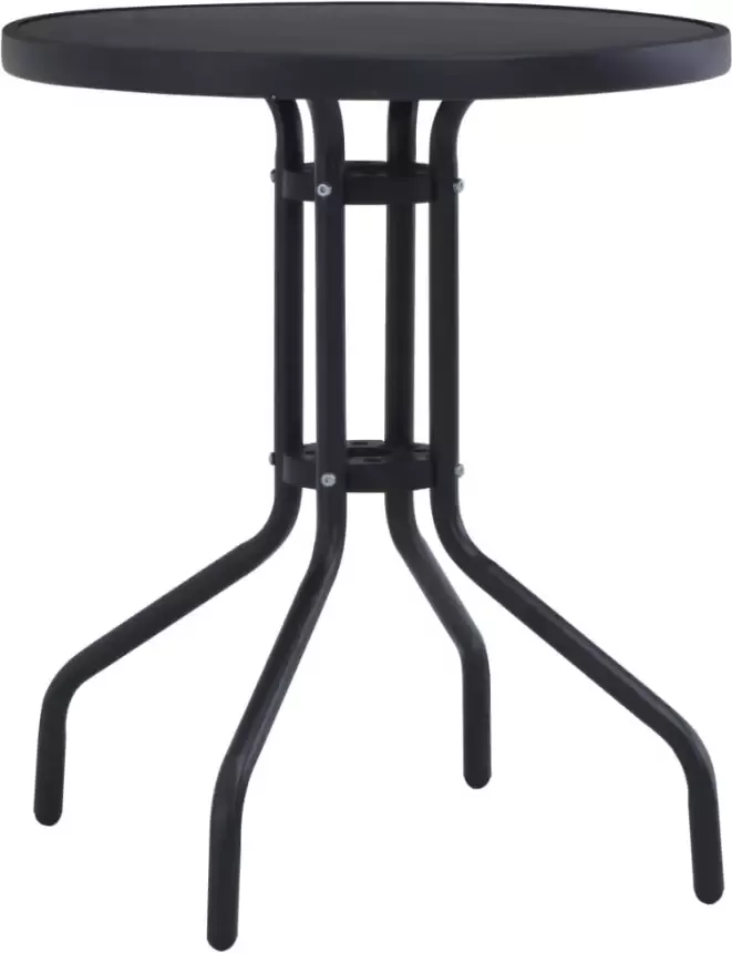 VIDAXL Tuintafel 60 cm staal en glas zwart - Foto 4