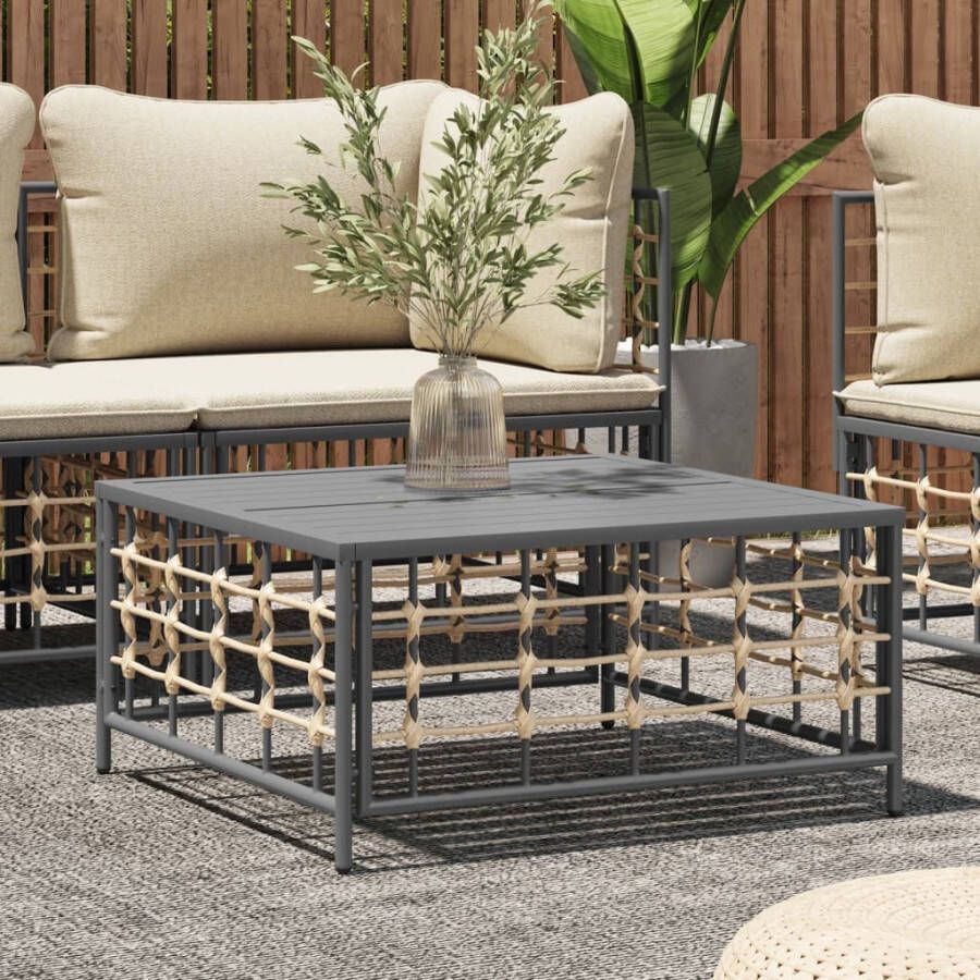 VIDAXL Tuintafel 70x70x34 cm poly rattan antracietkleurig - Foto 3