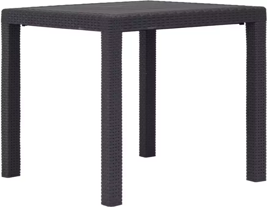 VidaXL Tuintafel 79x79x72 cm rattan-look kunststof bruin