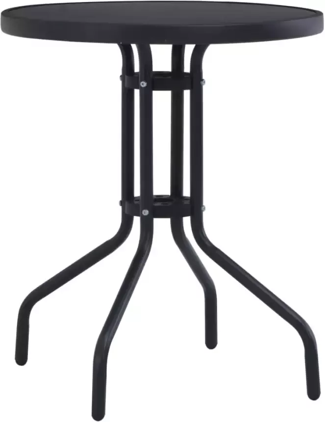 VIDAXL Tuintafel 80 cm staal en glas zwart - Foto 4