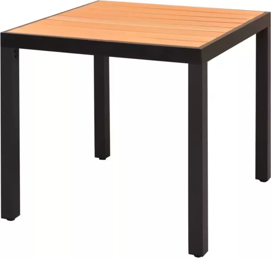 VIDAXL Tuintafel 80x80x74 cm aluminium en HKC bruin - Foto 3