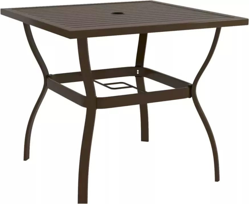 VIDAXL Tuintafel 81 5x81 5x72 cm staal bruin - Foto 4