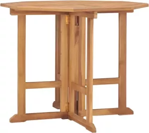 VIDAXL Tuintafel inklapbaar 90x90x75 cm massief teakhout
