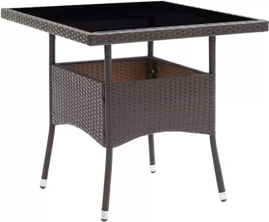 VidaXL Tuintafel poly rattan bruin