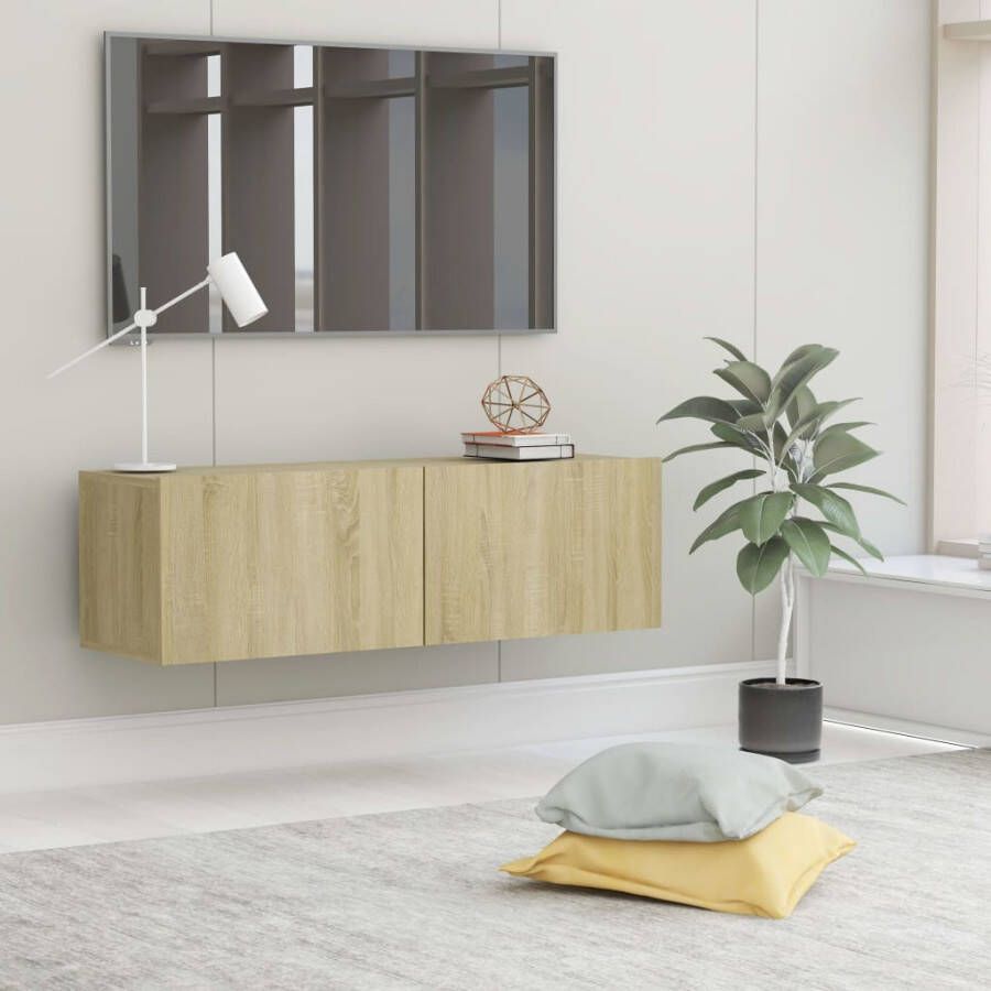 VidaXL -Tv-meubel-100x30x30-cm-bewerkt-hout-sonoma-eikenkleurig - Foto 3