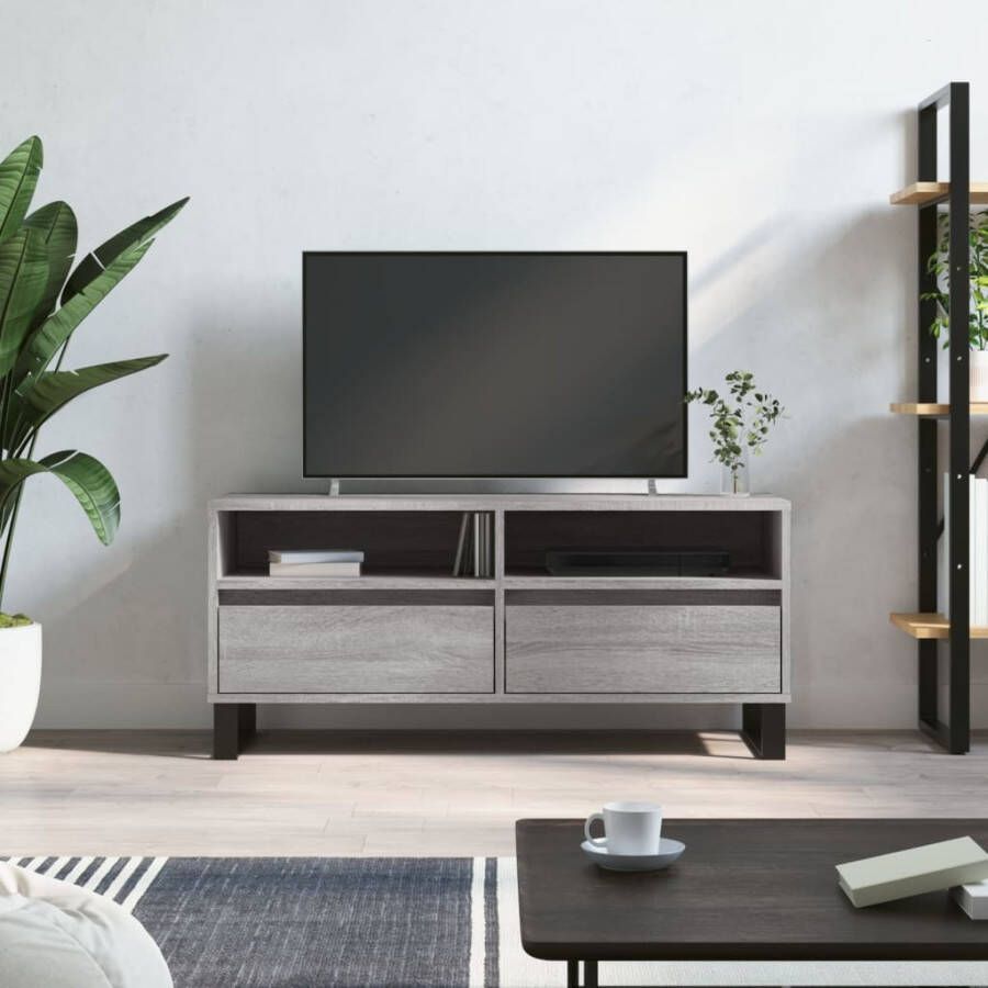 VidaXL -Tv-meubel-100x34 5x44 5-cm-bewerkt-hout-grijs-sonoma-eikenkleur - Foto 3
