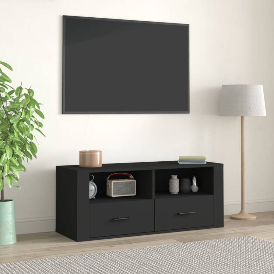 VidaXL -Tv-meubel-100x35x40-cm-bewerkt-hout-zwart