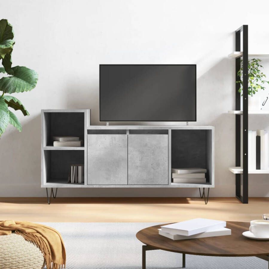 VidaXL -Tv-meubel-100x35x55-cm-bewerkt-hout-betongrijs - Foto 4
