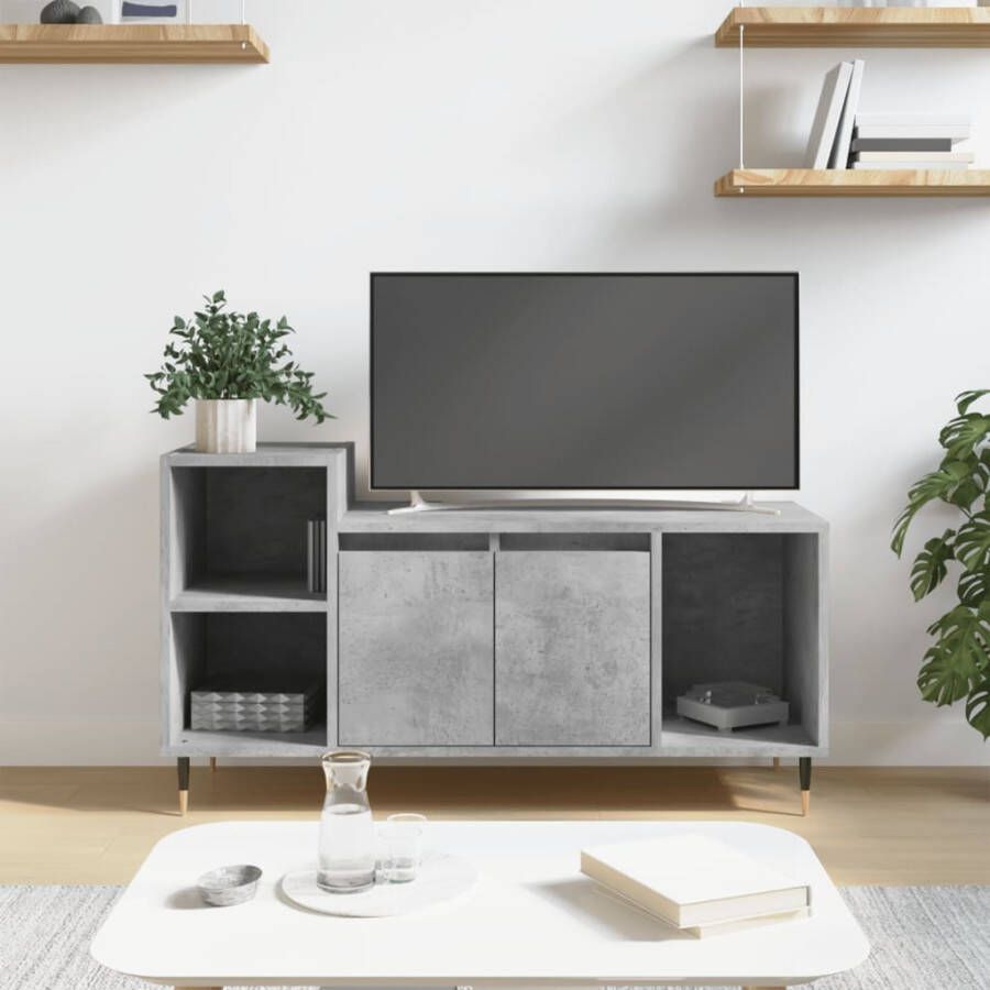 VidaXL -Tv-meubel-100x35x55-cm-bewerkt-hout-betongrijs