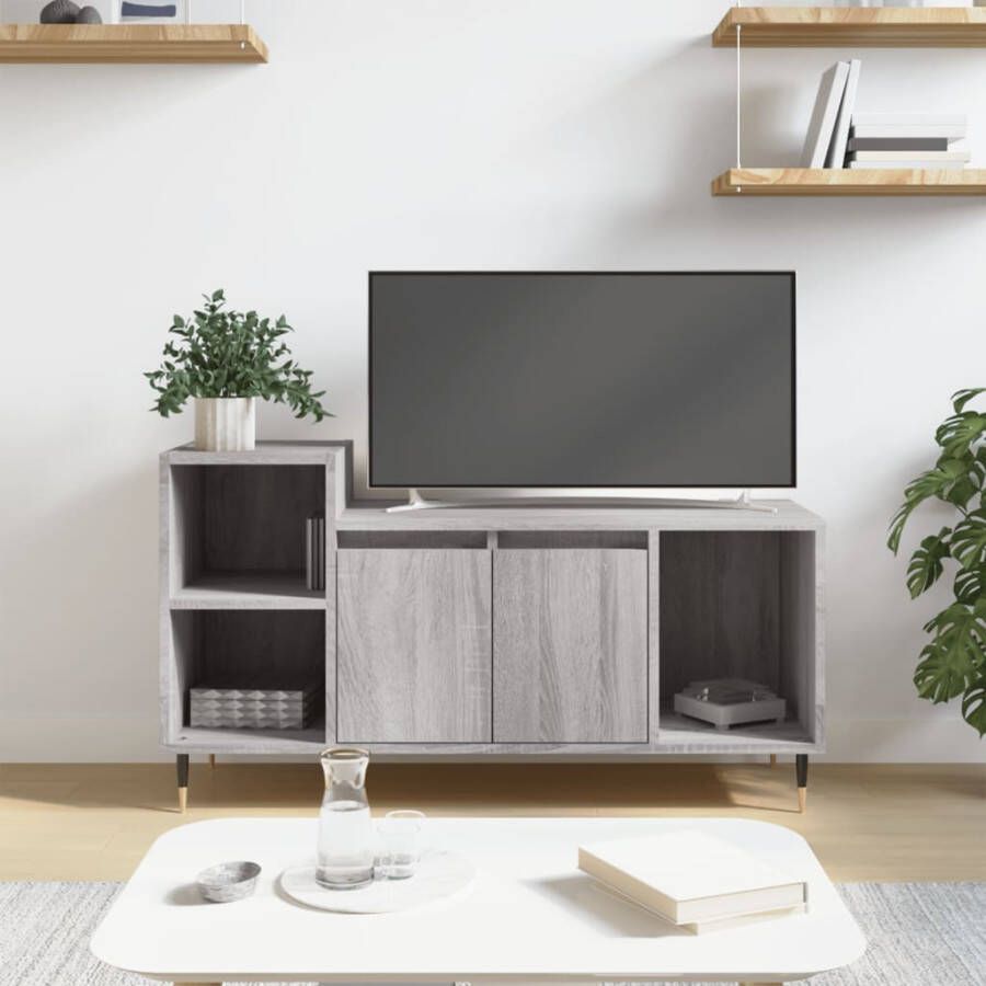 VidaXL -Tv-meubel-100x35x55-cm-bewerkt-hout-grijs-sonoma-eikenkleurig - Foto 4