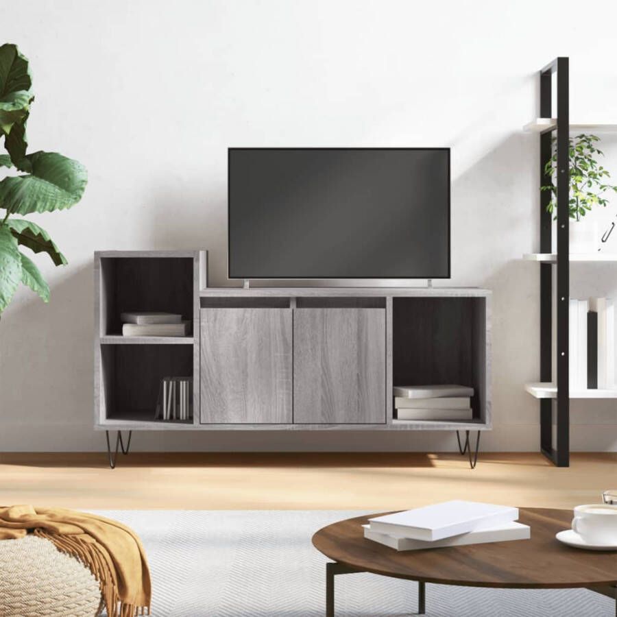 VidaXL -Tv-meubel-100x35x55-cm-bewerkt-hout-grijs-sonoma-eikenkleurig