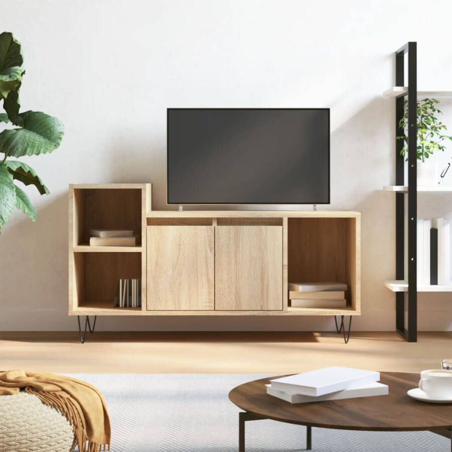 VidaXL -Tv-meubel-100x35x55-cm-bewerkt-hout-sonoma-eikenkleurig - Foto 4