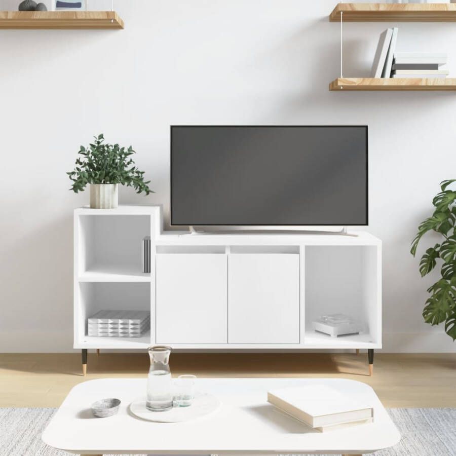 VidaXL -Tv-meubel-100x35x55-cm-bewerkt-hout-wit