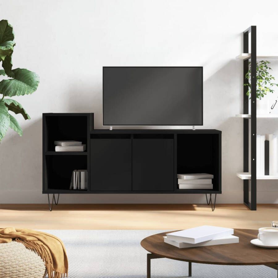 VidaXL -Tv-meubel-100x35x55-cm-bewerkt-hout-zwart - Foto 2
