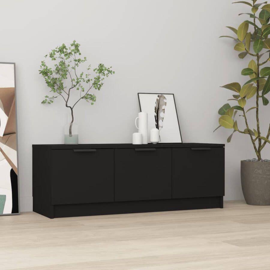 VidaXL -Tv-meubel-102x35x36 5-cm-bewerkt-hout-zwart