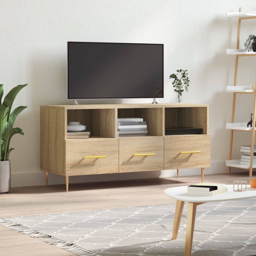 VidaXL -Tv-meubel-102x36x50-cm-bewerkt-hout-sonoma-eikenkleurig - Foto 3