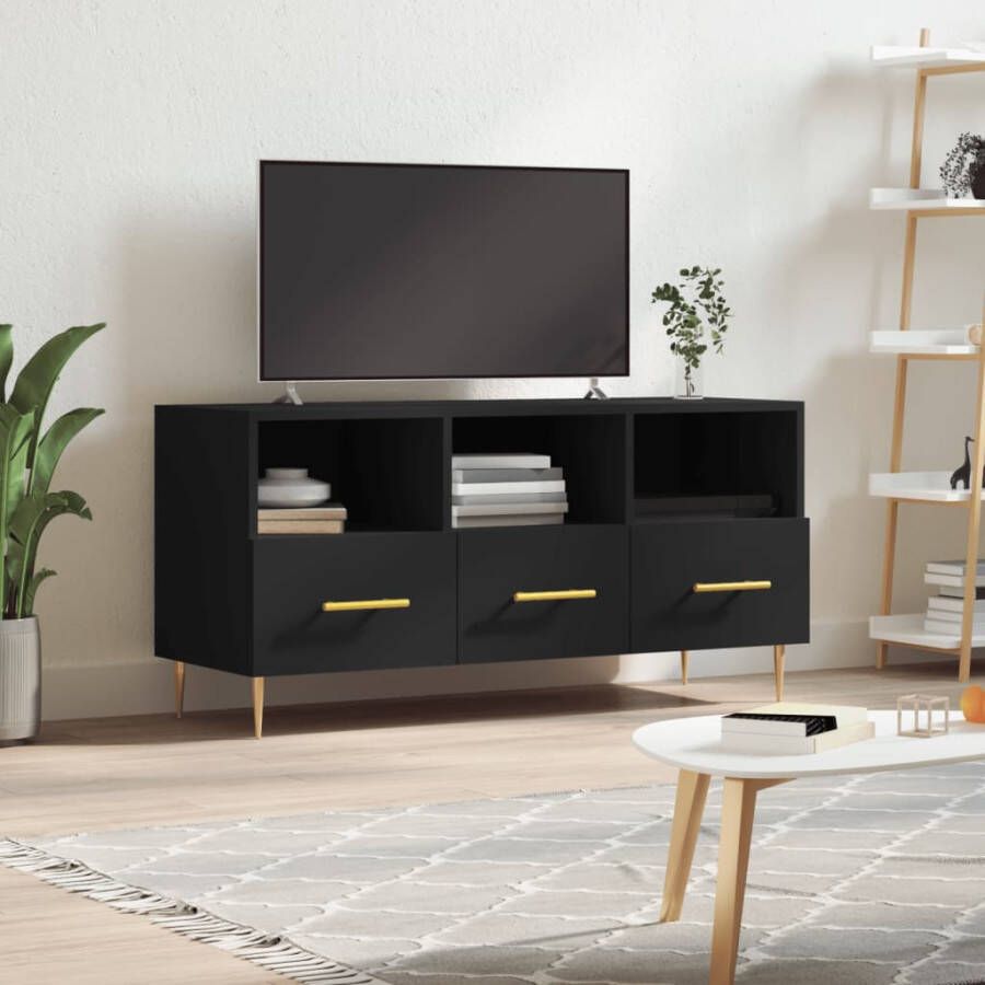 VidaXL -Tv-meubel-102x36x50-cm-bewerkt-hout-zwart