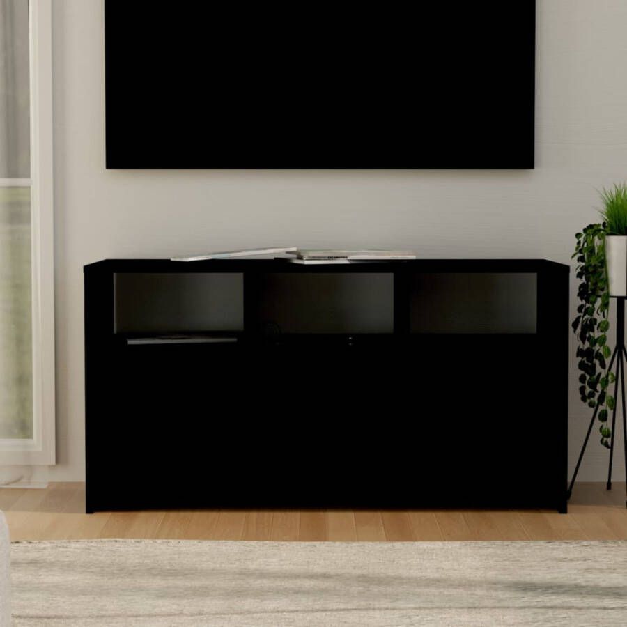 VidaXL Tv-meubel 102x37 5x52 5 cm bewerkt hout zwart