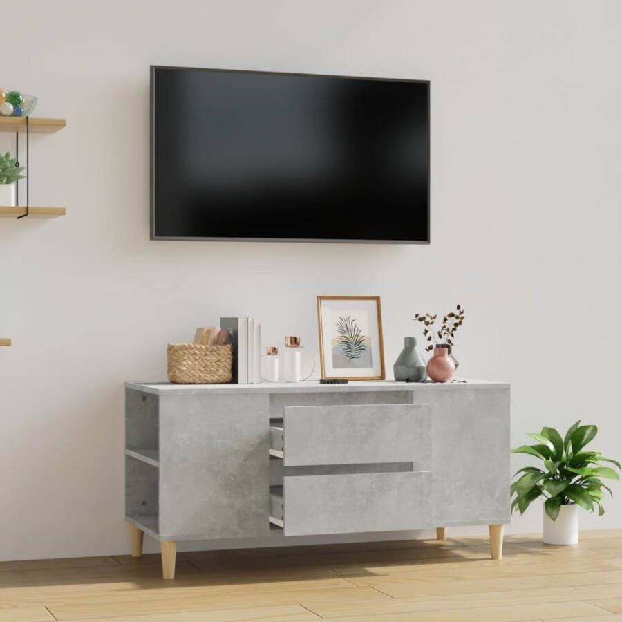 VidaXL -Tv-meubel-102x44 5x50-cm-bewerkt-hout-betongrijs - Foto 2