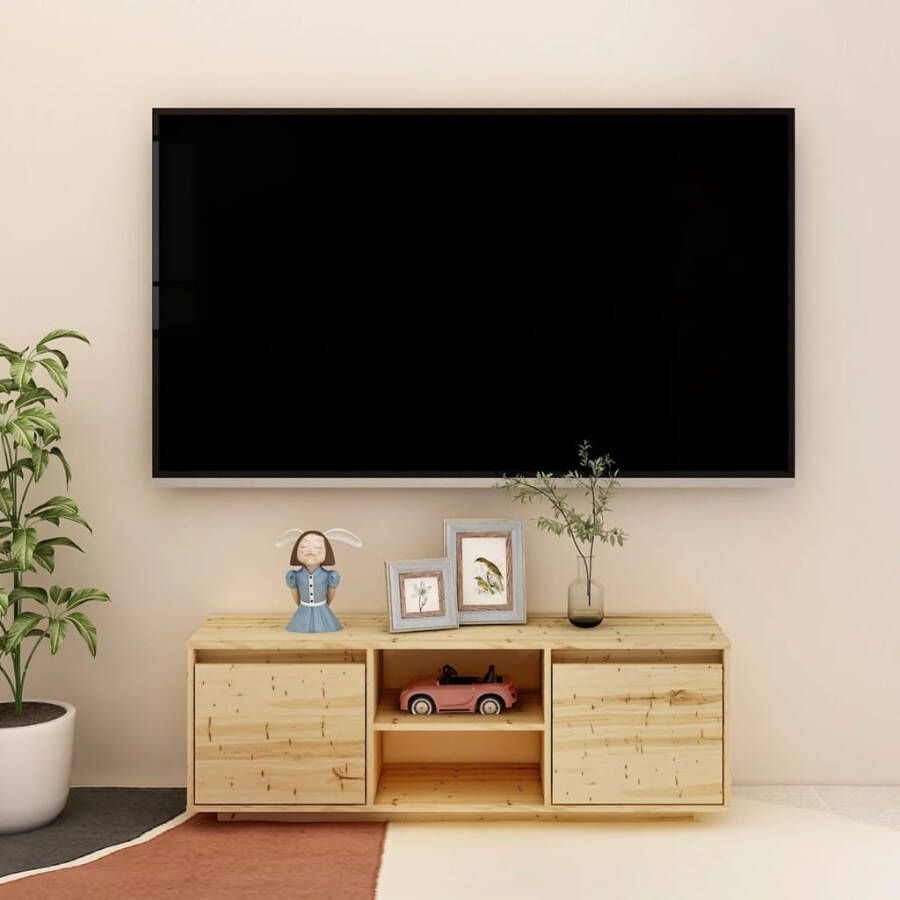 VidaXL -Tv-meubel-110x30x40-cm-massief-vurenhout - Foto 3