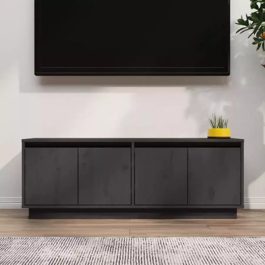 VIDAXL Tv-meubel 110x34x40 cm massief grenenhout grijs
