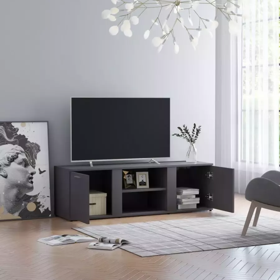 VIDAXL Tv-meubel 120x34x37 cm bewerkt hout grijs - Foto 1