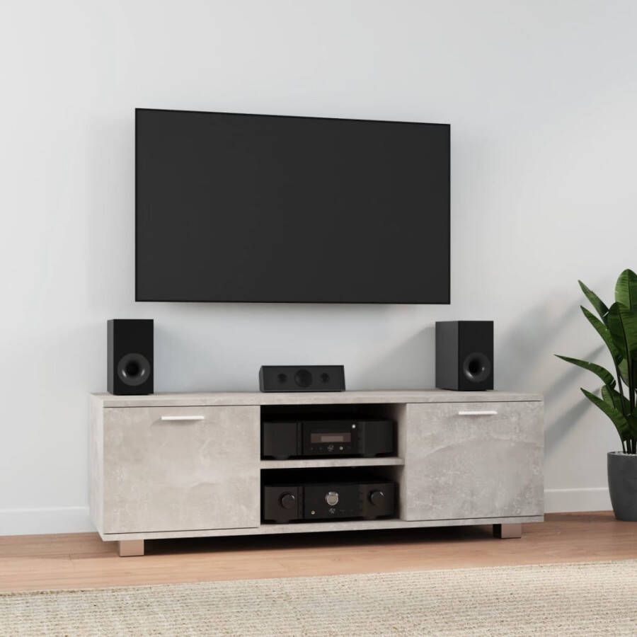 VidaXL -Tv-meubel-120x40 5x35-cm-bewerkt-hout-betongrijs