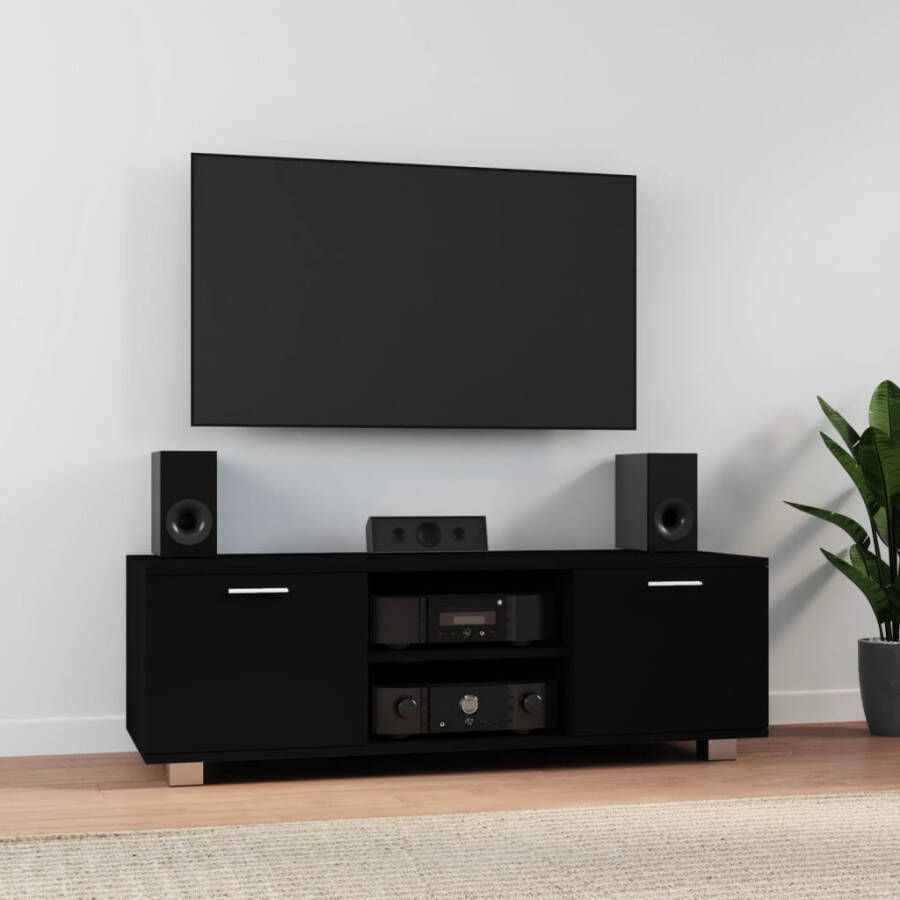 VidaXL -Tv-meubel-120x40 5x35-cm-bewerkt-hout-zwart