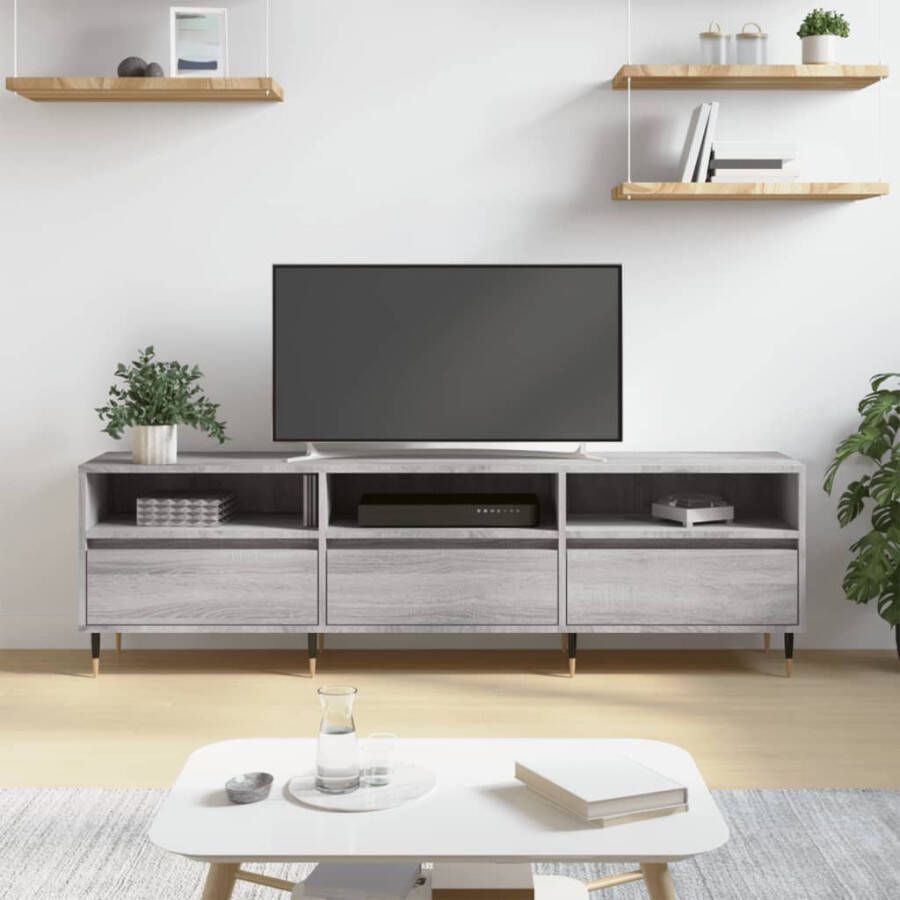 VidaXL -Tv-meubel-150x30x44 5-cm-bewerkt-hout-grijs-sonoma-eikenkleurig - Foto 4