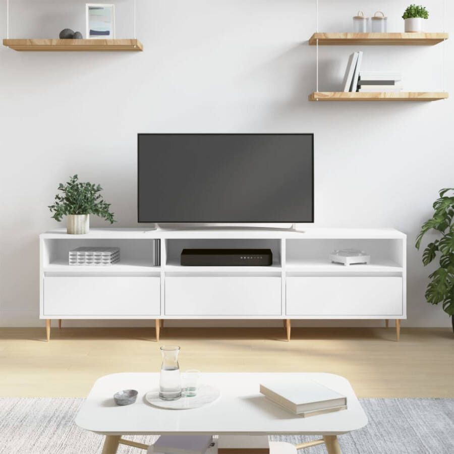 VidaXL -Tv-meubel-150x30x44 5-cm-bewerkt-hout-wit - Foto 7