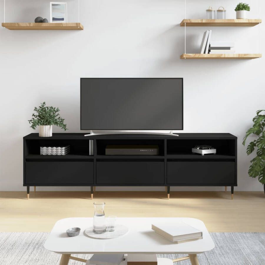 VidaXL -Tv-meubel-150x30x44 5-cm-bewerkt-hout-zwart - Foto 10