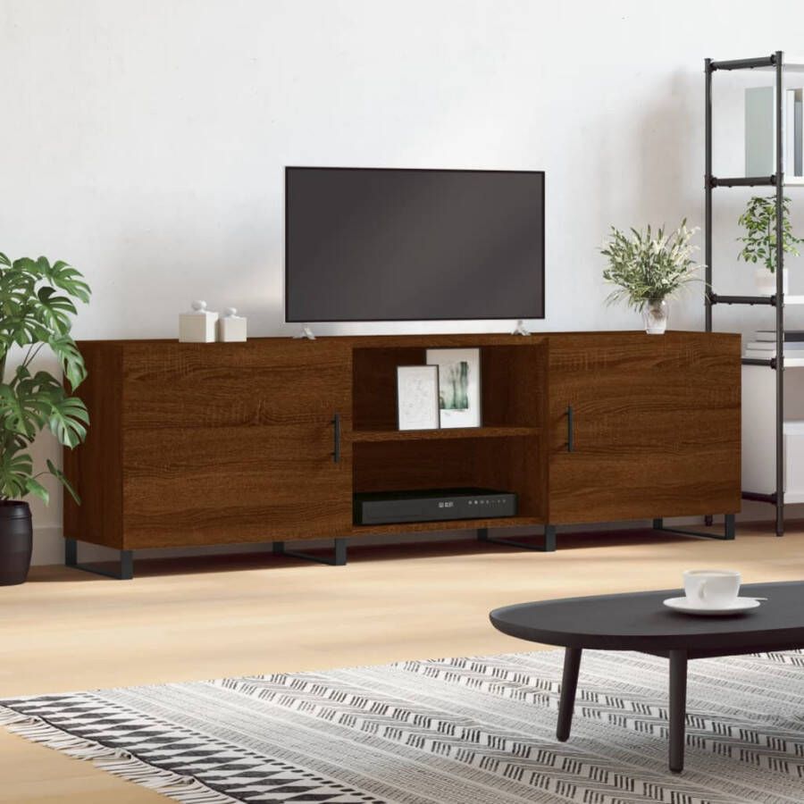 Prolenta Premium INFIORI Tv-meubel 150x30x50 cm bewerkt hout bruineikenkleurig - Foto 6
