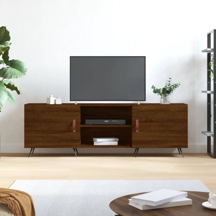 Prolenta Premium INFIORI Tv-meubel 150x30x50 cm bewerkt hout bruineikenkleurig - Foto 7