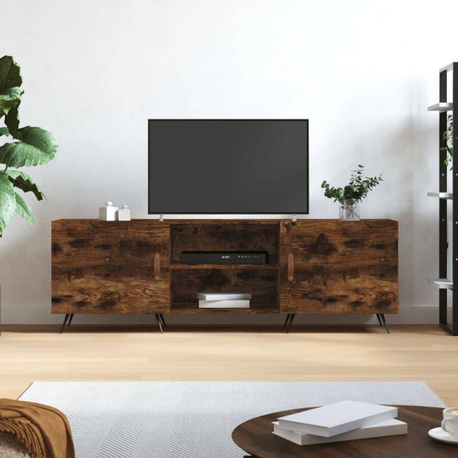 Prolenta Premium INFIORI Tv-meubel 150x30x50 cm bewerkt hout gerookt eikenkleurig - Foto 4