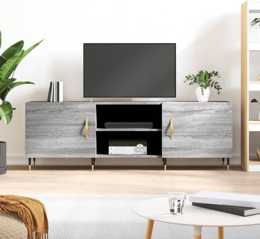 Prolenta Premium INFIORI Tv-meubel 150x30x50 cm bewerkt hout grijs sonoma eikenkleurig - Foto 4