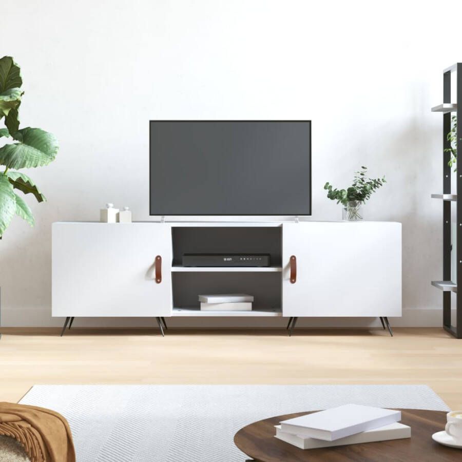VidaXL -Tv-meubel-150x30x50-cm-bewerkt-hout-wit - Foto 6