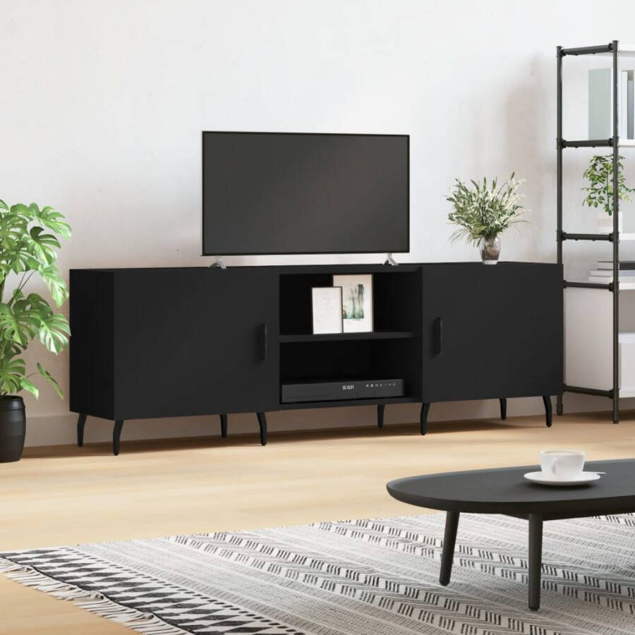 VidaXL -Tv-meubel-150x30x50-cm-bewerkt-hout-zwart - Foto 8