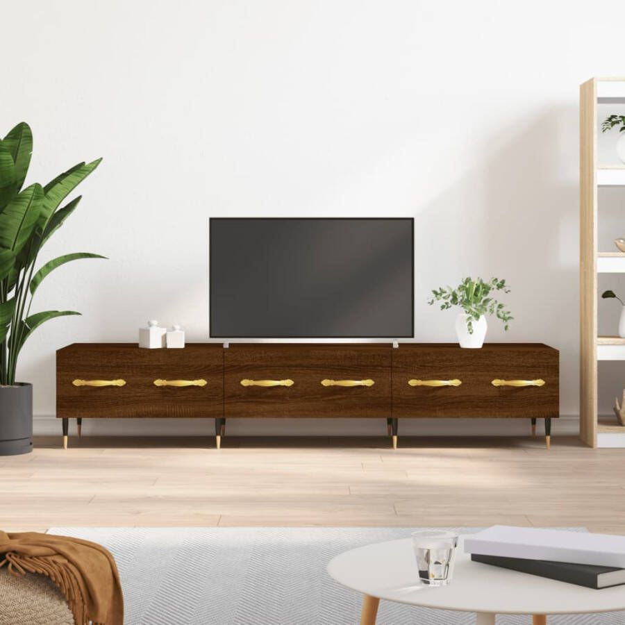 VidaXL -Tv-meubel-150x36x30-cm-bewerkt-hout-bruineikenkleurig - Foto 1