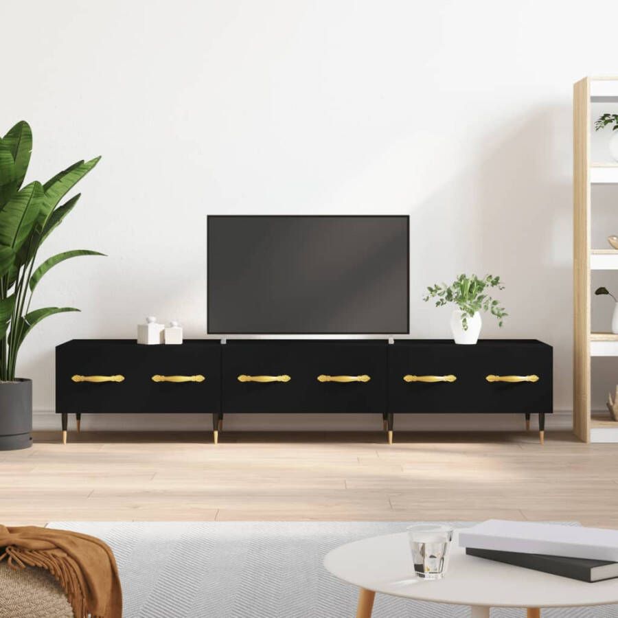 VidaXL -Tv-meubel-150x36x30-cm-bewerkt-hout-zwart