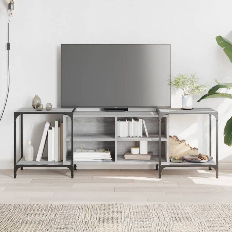 VidaXL -Tv-meubel-153x37x50-cm-bewerkt-hout-grijs-sonoma-eikenkleurig - Foto 2