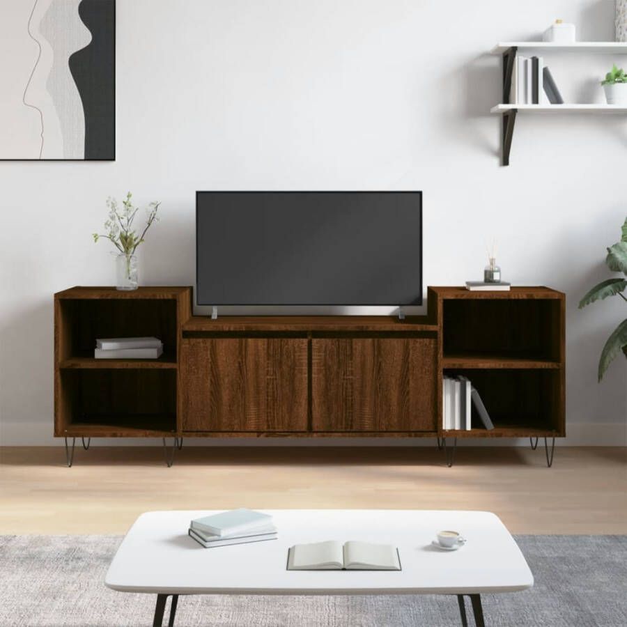 VidaXL -Tv-meubel-160x35x55-cm-bewerkt-hout-bruineikenkleurig - Foto 3