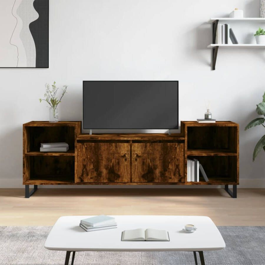 VidaXL -Tv-meubel-160x35x55-cm-bewerkt-hout-gerookt-eikenkleurig - Foto 4