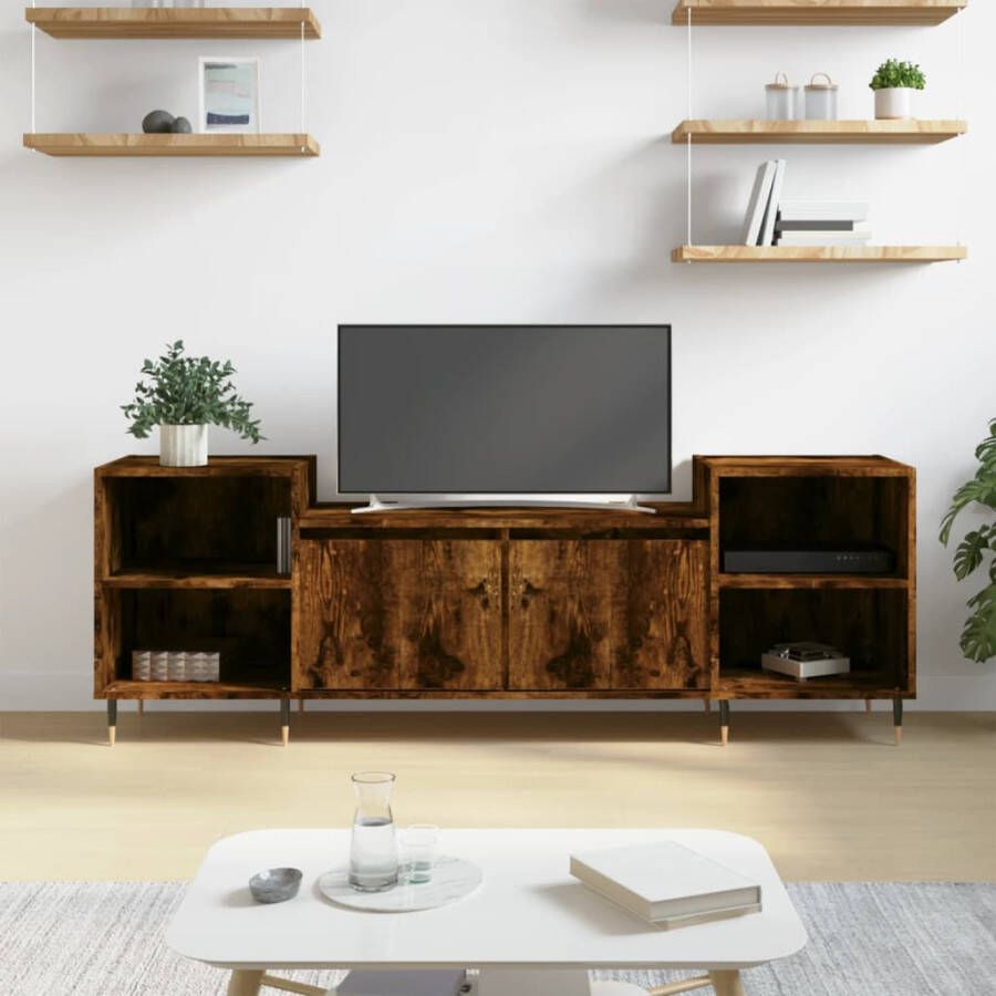 VidaXL -Tv-meubel-160x35x55-cm-bewerkt-hout-gerookt-eikenkleurig - Foto 1