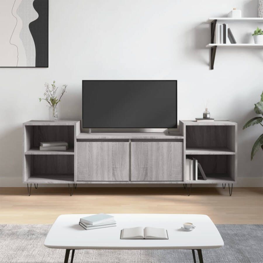 VidaXL -Tv-meubel-160x35x55-cm-bewerkt-hout-grijs-sonoma-eikenkleurig - Foto 4