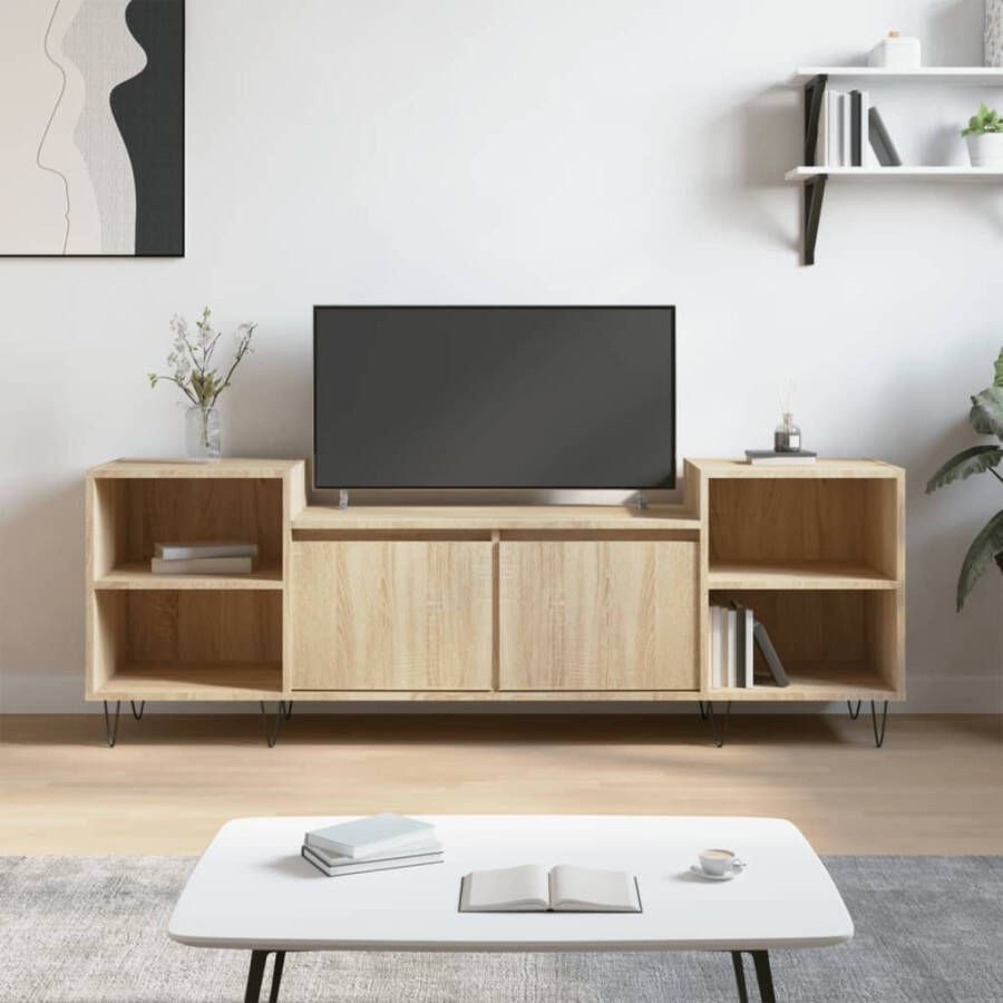 VidaXL -Tv-meubel-160x35x55-cm-bewerkt-hout-sonoma-eikenkleurig - Foto 4